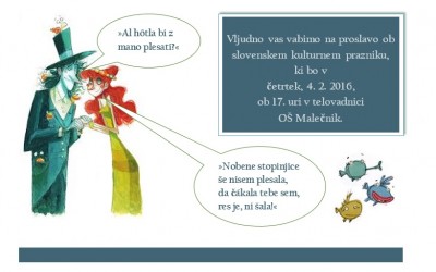 Vabilo – proslava ob slovenskem kulturnem prazniku