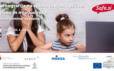 Spletni seminar za starše o pornografiji na spletu in njenem vplivu na otroke in mladostnike